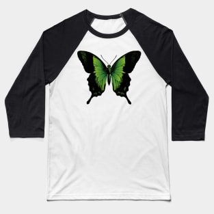 Green Butterfly | Vintage Butterfly | Green and Black | Baseball T-Shirt